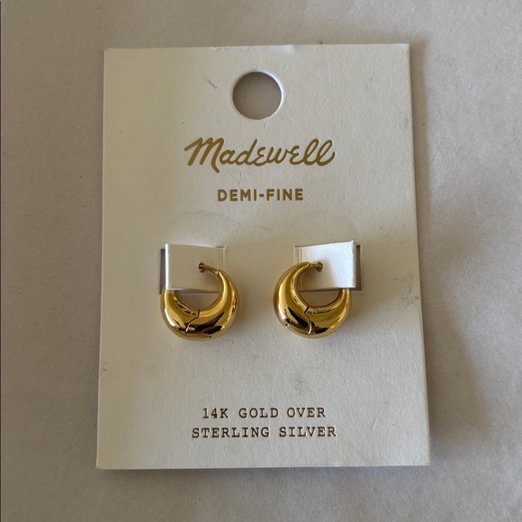 Madewell Jewelry - NWT Madewell 14K Gold Over Sterling Silver Earrings on card